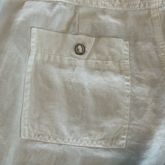 Michael Stars White Linen Drawstring Waist Pants (M) - Picture 7 of 7